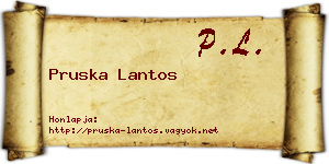 Pruska Lantos névjegykártya